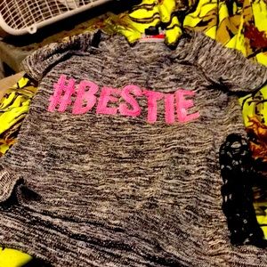 Grey and pink glitter girl t shirt